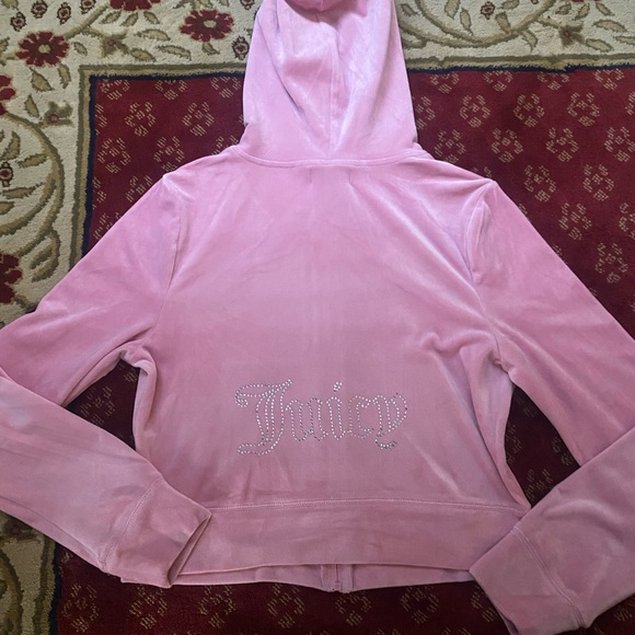Pink Velour Zip-Up Hoodie - Picture 3 of 4